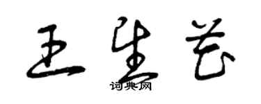 曾慶福王望花草書個性簽名怎么寫