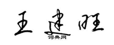 梁錦英王建旺草書個性簽名怎么寫