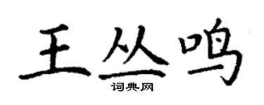 丁謙王叢鳴楷書個性簽名怎么寫