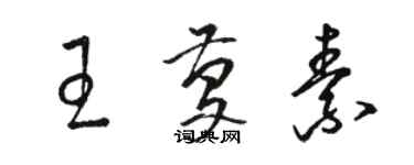 駱恆光王慶素草書個性簽名怎么寫