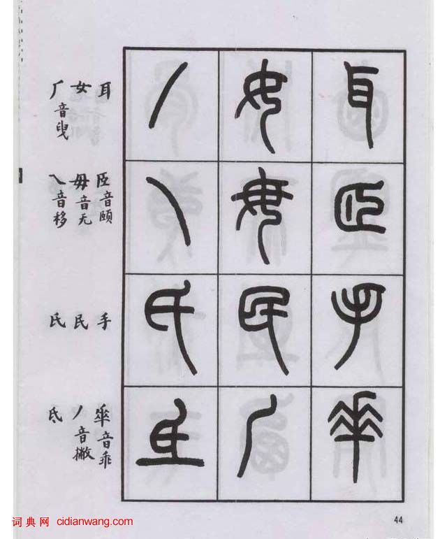 王福庵篆書《說文部目》