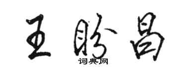 駱恆光王盼昌行書個性簽名怎么寫