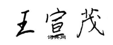 王正良王宣茂行書個性簽名怎么寫