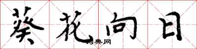 周炳元葵花向日楷書怎么寫