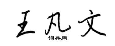 王正良王凡文行書個性簽名怎么寫