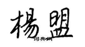王正良楊盟行書個性簽名怎么寫