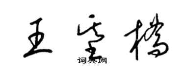 梁錦英王基橋草書個性簽名怎么寫