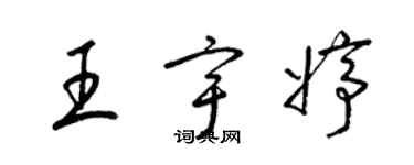 梁錦英王宇婷草書個性簽名怎么寫