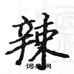 駱恆光寫的硬筆楷書辣