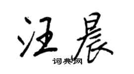 王正良汪晨行書個性簽名怎么寫