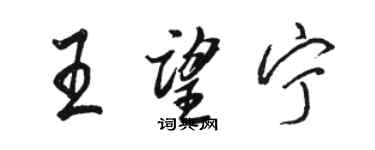 駱恆光王望寧行書個性簽名怎么寫