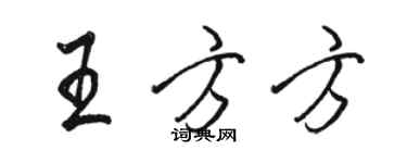 駱恆光王方方行書個性簽名怎么寫