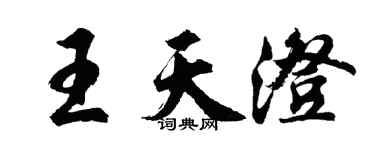 胡問遂王天澄行書個性簽名怎么寫