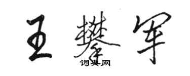 駱恆光王攀軍行書個性簽名怎么寫