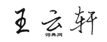 駱恆光王雲軒行書個性簽名怎么寫