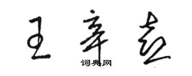 駱恆光王辛喜草書個性簽名怎么寫