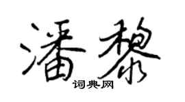 王正良潘黎行書個性簽名怎么寫