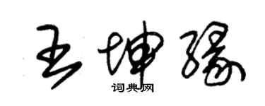 朱錫榮王坤緣草書個性簽名怎么寫