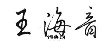 駱恆光王海音行書個性簽名怎么寫