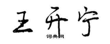 曾慶福王開寧行書個性簽名怎么寫