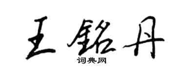 王正良王銘丹行書個性簽名怎么寫