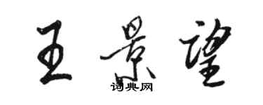 駱恆光王景望行書個性簽名怎么寫