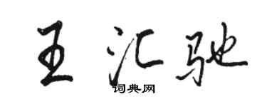 駱恆光王匯馳行書個性簽名怎么寫