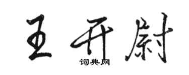 駱恆光王開尉行書個性簽名怎么寫