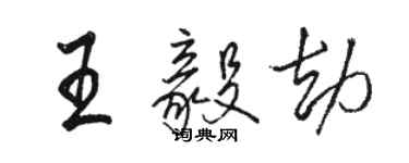 駱恆光王毅劫行書個性簽名怎么寫