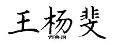丁謙王楊斐楷書個性簽名怎么寫