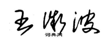 朱錫榮王微波草書個性簽名怎么寫