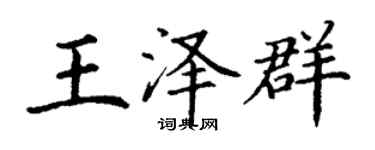 丁謙王澤群楷書個性簽名怎么寫