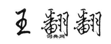 駱恆光王翻翻行書個性簽名怎么寫
