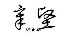 曾慶福章堅草書個性簽名怎么寫