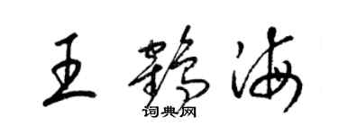 梁錦英王鶴海草書個性簽名怎么寫
