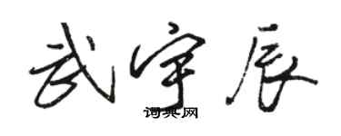 駱恆光武宇辰行書個性簽名怎么寫