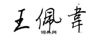 王正良王佩韋行書個性簽名怎么寫