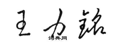 駱恆光王力銘草書個性簽名怎么寫