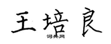 何伯昌王培良楷書個性簽名怎么寫