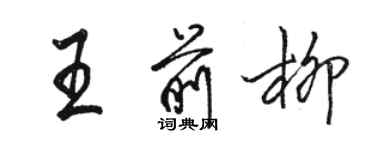 駱恆光王前柳行書個性簽名怎么寫