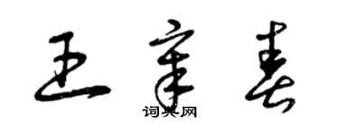 曾慶福王章春草書個性簽名怎么寫
