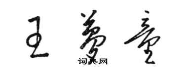 駱恆光王夢童草書個性簽名怎么寫