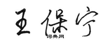 駱恆光王保寧行書個性簽名怎么寫