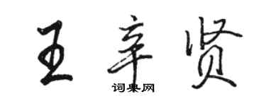 駱恆光王辛賢行書個性簽名怎么寫