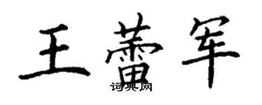 丁謙王蕾軍楷書個性簽名怎么寫