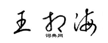 梁錦英王相海草書個性簽名怎么寫