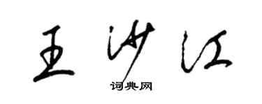 梁錦英王沙江草書個性簽名怎么寫