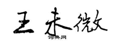 曾慶福王未微行書個性簽名怎么寫