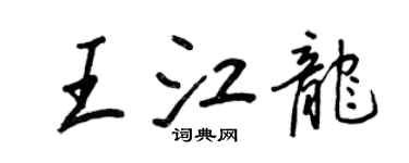 王正良王江龍行書個性簽名怎么寫