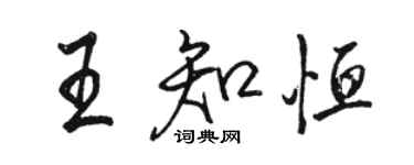 駱恆光王知恆行書個性簽名怎么寫
